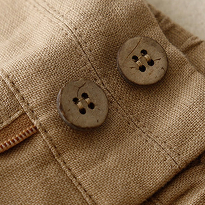 Buddha Stones Summer Casual Simple Design Linen Women's Wide Leg Pants With Zipper Pockets - image 39