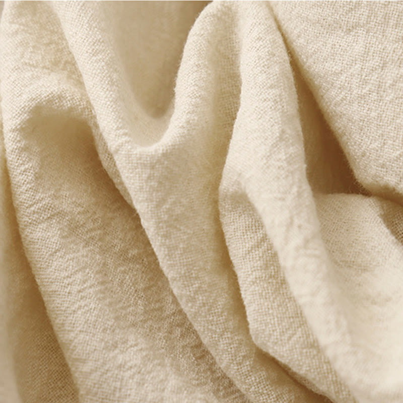 Buddha Stones Casual Simple Design Drawstring Split Cotton Linen Women's Wide Leg Pants With Pockets - image 11