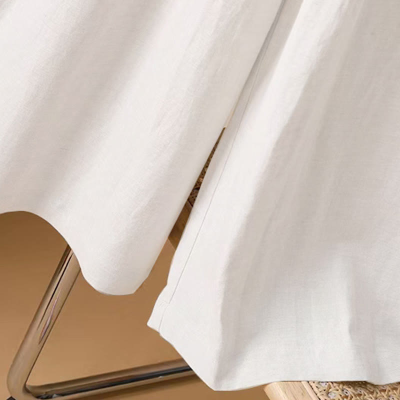 Buddha Stones Summer Casual Pure Color 7-8 Length Cotton Linen Women's Wide Leg Pants - image 12