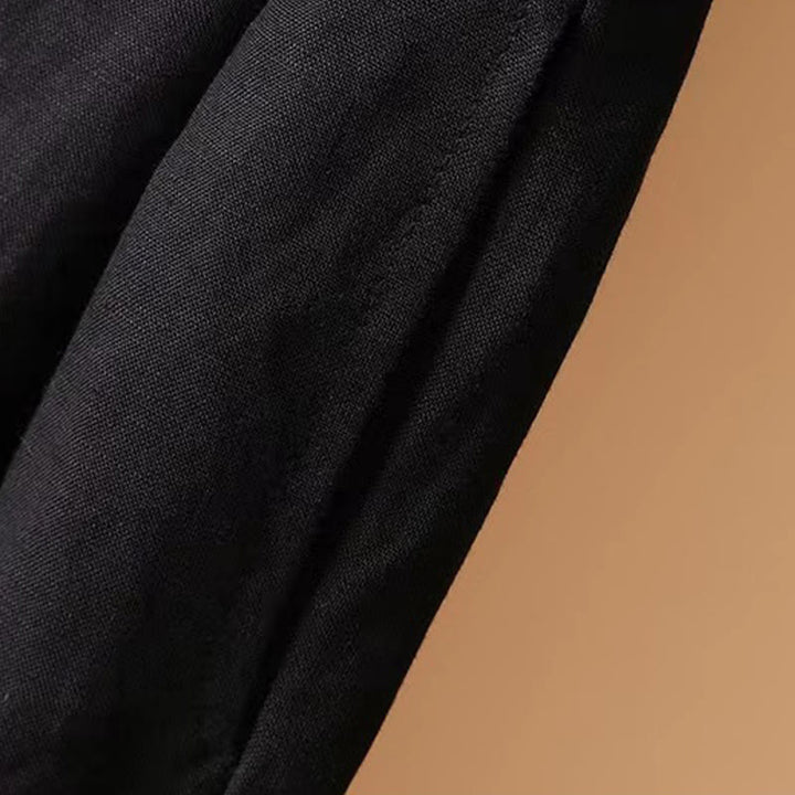 Buddha Stones Summer Casual Pure Color 7-8 Length Cotton Linen Women's Wide Leg Pants - image 19