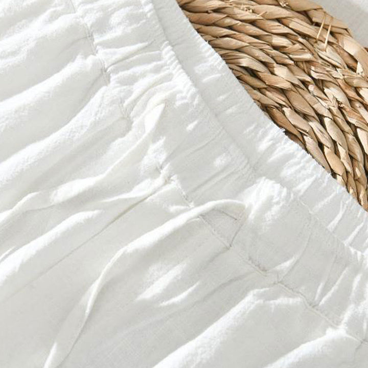 Buddha Stones Summer Casual Drawstring Ramie Linen Men's Pants With Pockets - image 4