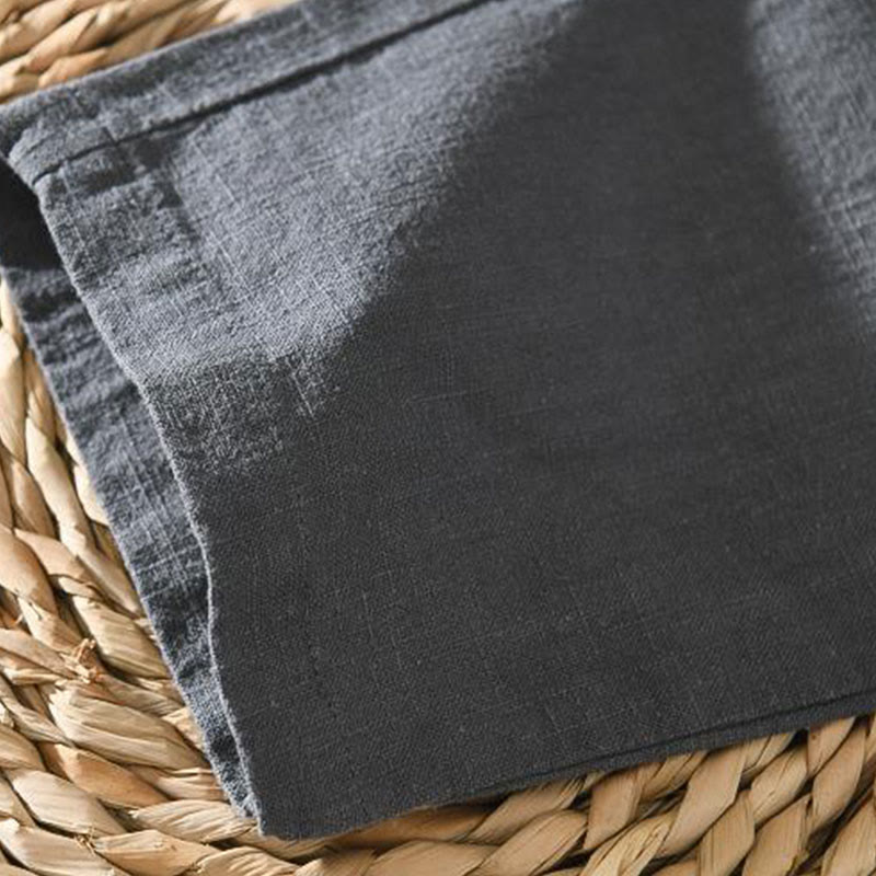 Buddha Stones Summer Casual Drawstring Ramie Linen Men's Pants With Pockets - image 2