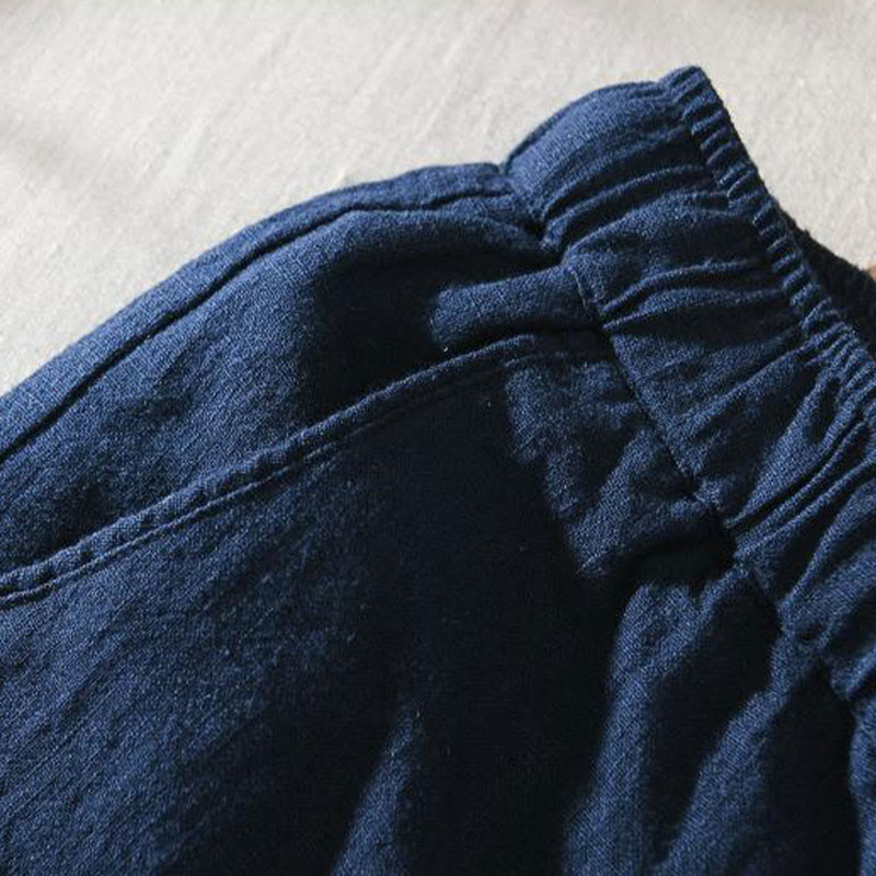 Buddha Stones Summer Casual Drawstring Ramie Linen Men's Pants With Pockets - image 15