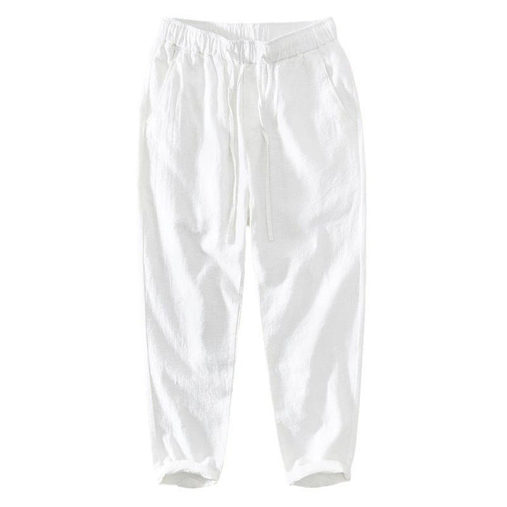 Buddha Stones Summer Casual Drawstring Ramie Linen Men's Pants With Pockets - image 9