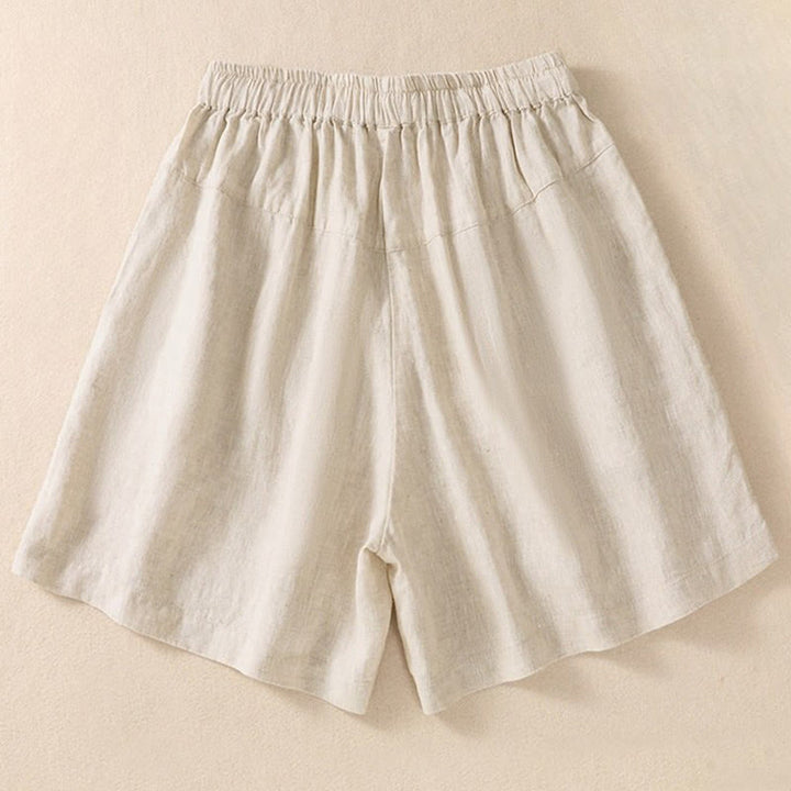Buddha Stones Casual Floral Embroidery Pattern Drawstring Women's Shorts With Pockets - image 10