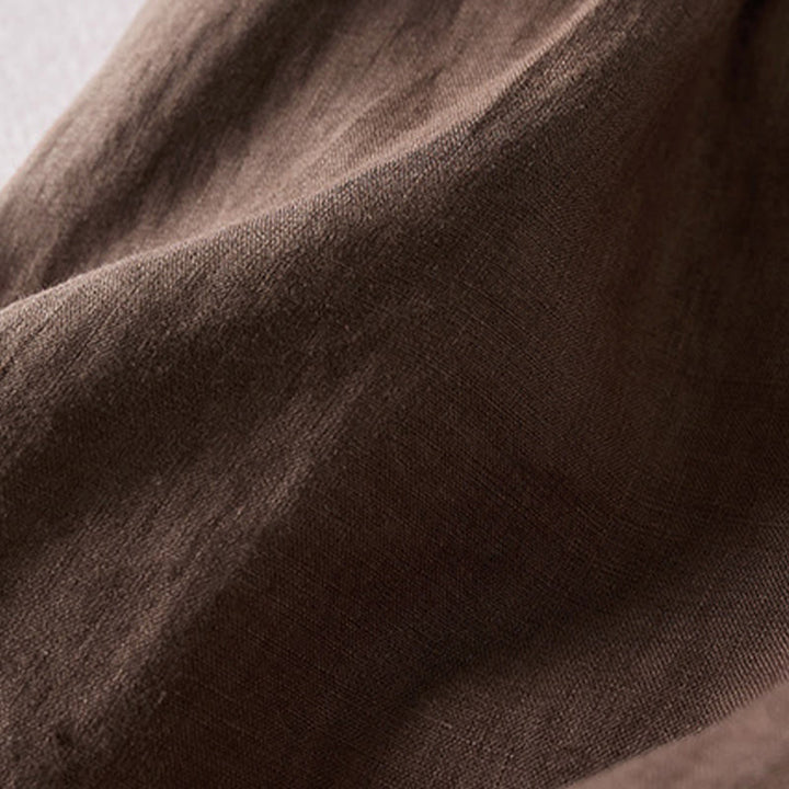 Buddha Stones Summer Daily Simple Wrinkle Design Cotton Linen Women's Shorts With Pockets - image 26