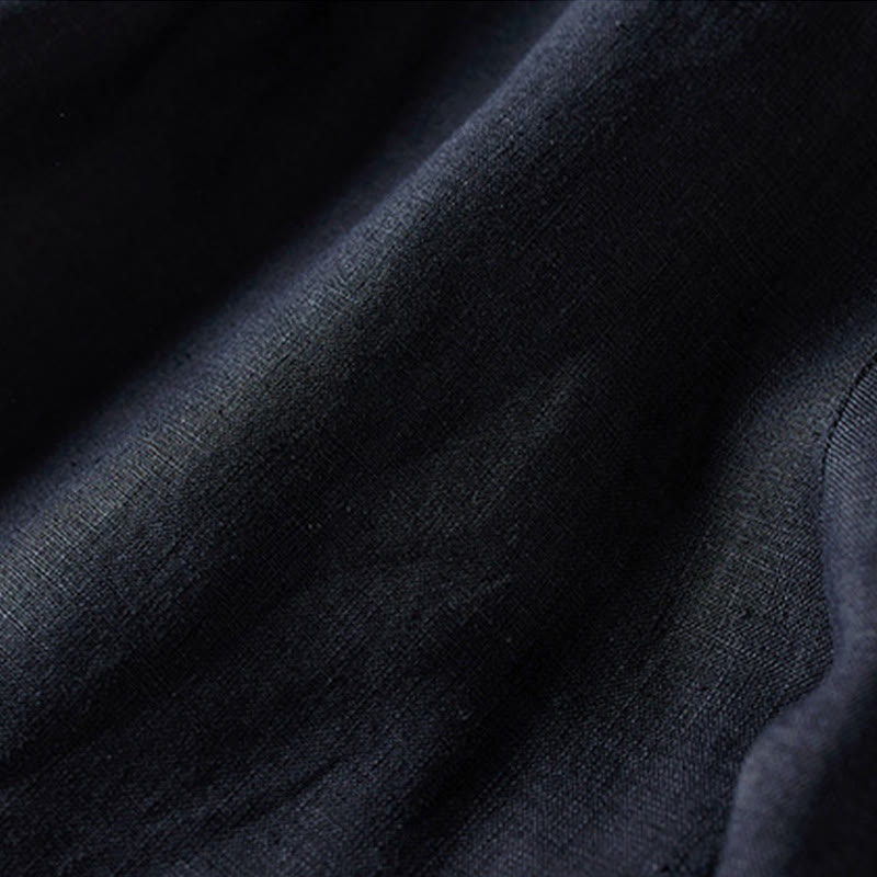 Buddha Stones Summer Daily Simple Wrinkle Design Cotton Linen Women's Shorts With Pockets - image 13