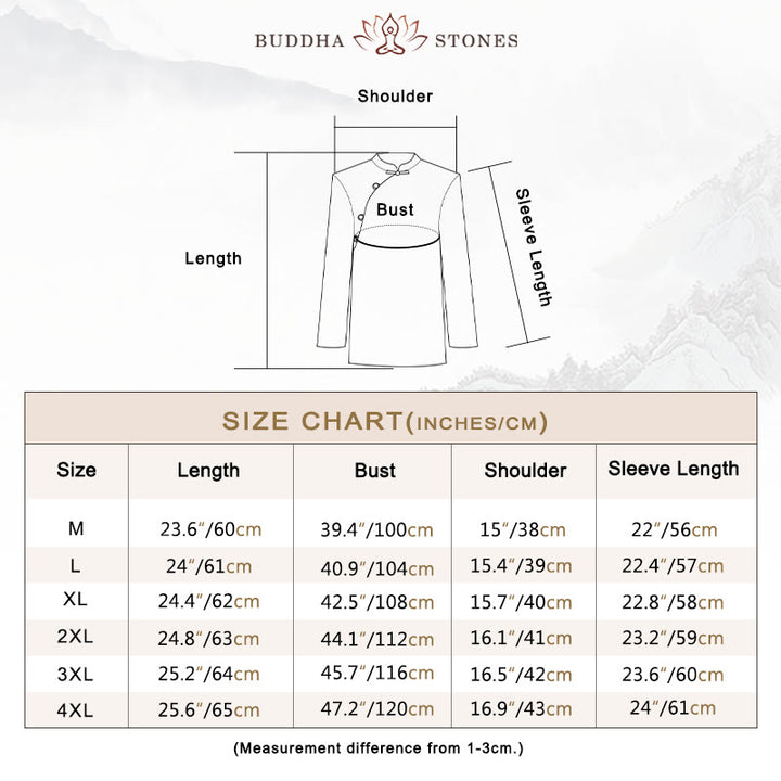 Buddha Stones Oblique Collar Knot button Cotton Loose Linen Clothing - image 10