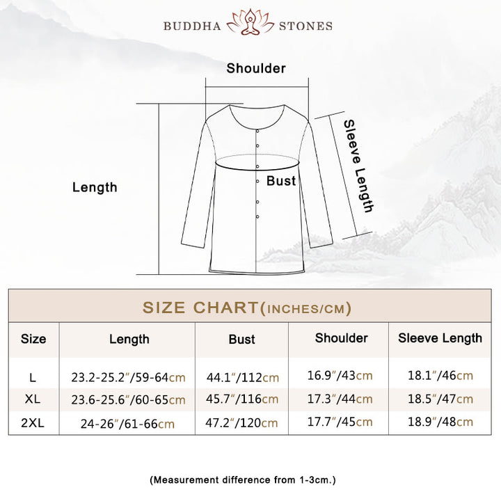 Buddha Stones Round Neck Casual Blouse Embroidery Long Sleeve Shirt Cotton Linen Top Women's Shirts - image 5