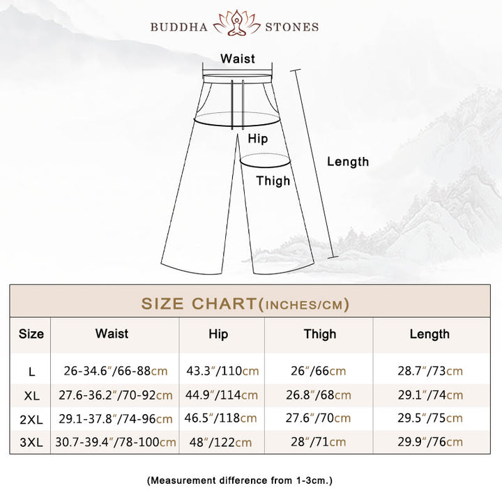 Buddha Stones Plain Color 7-8 Length Capri Cropped Pants Cotton Linen Women's Wide Leg Pants With Pockets - image 5