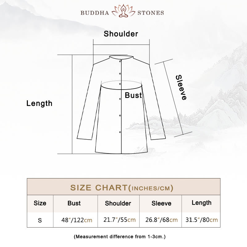 Buddha Stones Plain Long Sleeve Coat Jacket Top Wide Leg Pants Zen Tai Chi Yoga Meditation Clothing