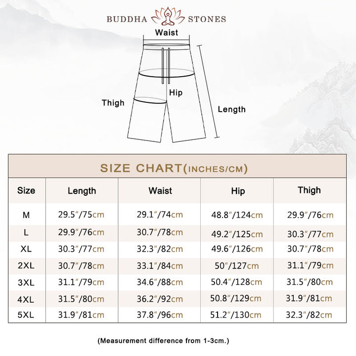 Buddha Stones Solid Color Mid-length Men's Wide Leg Pants With Pockets - image 5