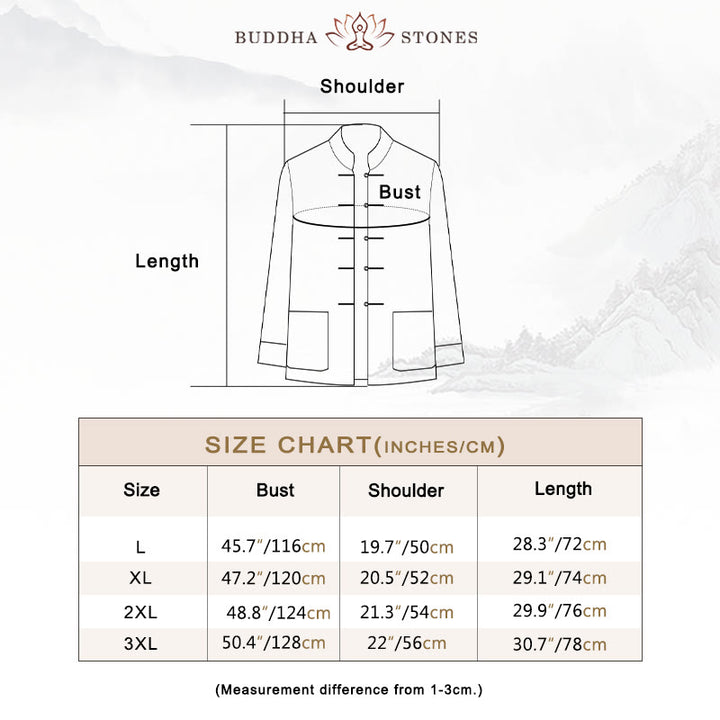 Buddha Stones 2Pcs Tang Suit Dragon Frog-Button Men's Long Sleeve Shirt Pants Clothing Set