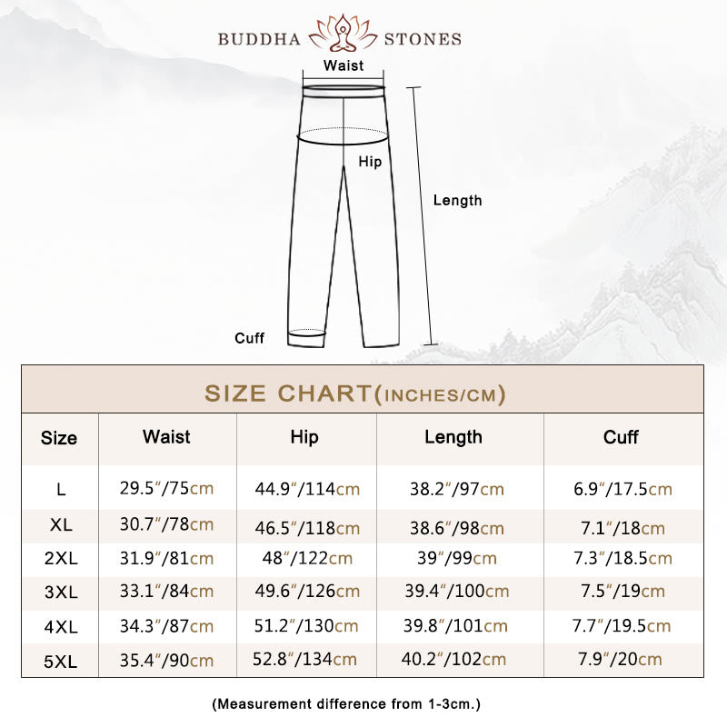 Buddha Stones 2Pcs Zen Tang Suit Men's Frog-Button Long Sleeve Shirt Pants Set With Pockets - image 7