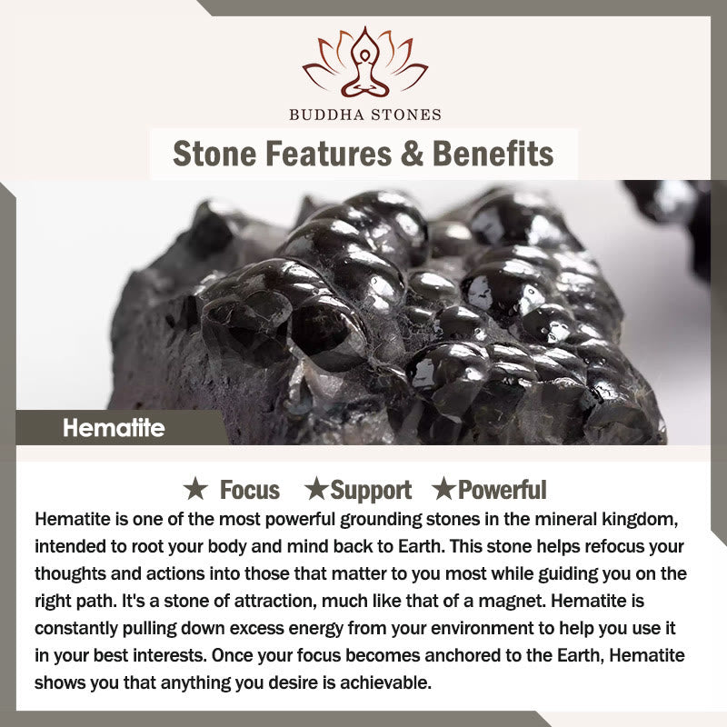 Buddha Stones Live In The Moment Charoite Hematite Powerful Bracelet
