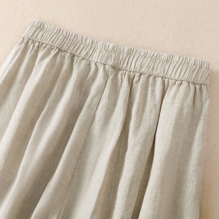 Buddha Stones Pure Color Drawstring Frog-Button Cotton Linen Women's Harem Pants With Pockets