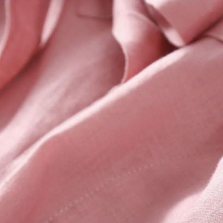 Buddha Stones Summer Lace-up Plain Short Sleeve Cotton Midi Dress With Pockets - image 8