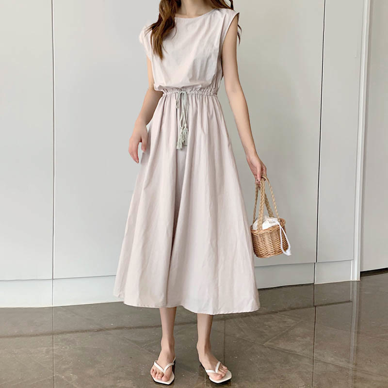 Buddha Stones Casual Eastic Waist Drawstring Design Short Sleeve Midi Dress - AntiqueWhite - US8-10，UK/AU12-14，EU40-42 (2XL) - image 24