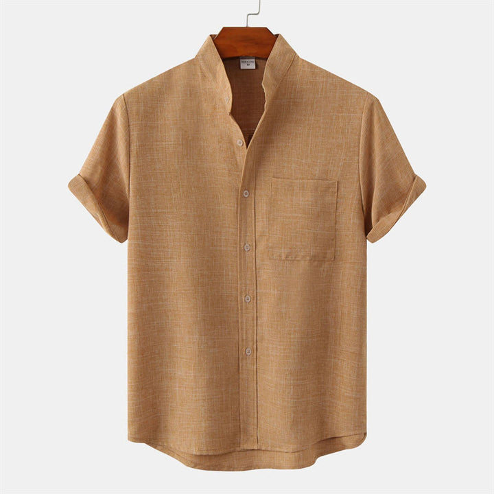 Buddha Stones Summer Men's Button Plain Short Sleeve Shirt With Pocket - SandyBrown - US/UK/AU42，EU52 (3XL) - image 21