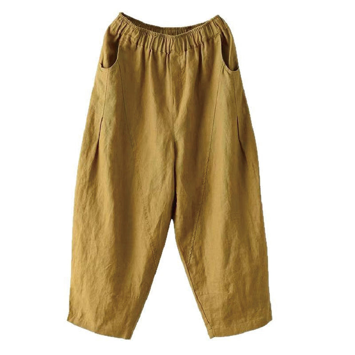Buddha Stones Summer Casual Splicing Plain Design Women's Harem Pants With Pockets - image 11