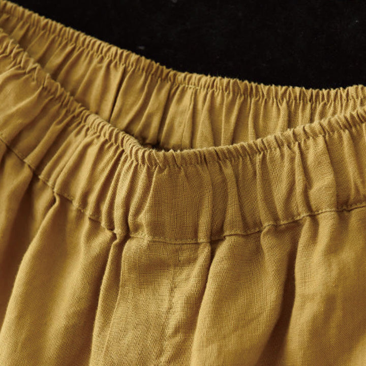 Buddha Stones Summer Casual Splicing Plain Design Women's Harem Pants With Pockets - image 5