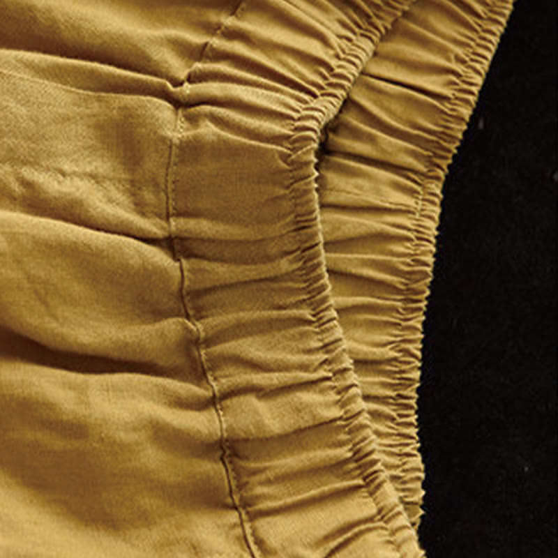 Buddha Stones Summer Casual Splicing Plain Design Women's Harem Pants With Pockets - image 6