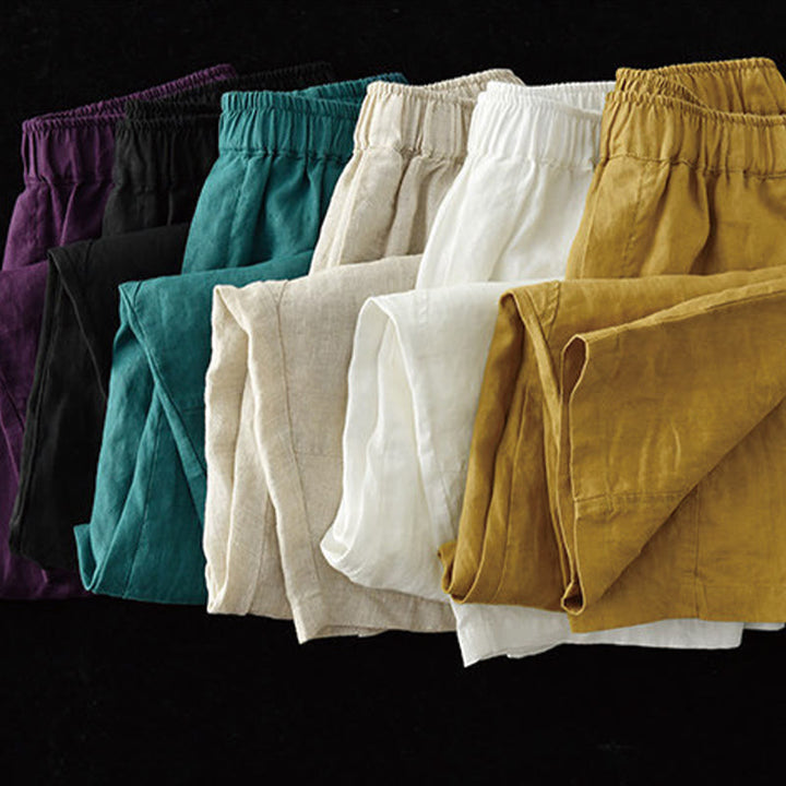 Buddha Stones Summer Casual Splicing Plain Design Women's Harem Pants With Pockets - image 26