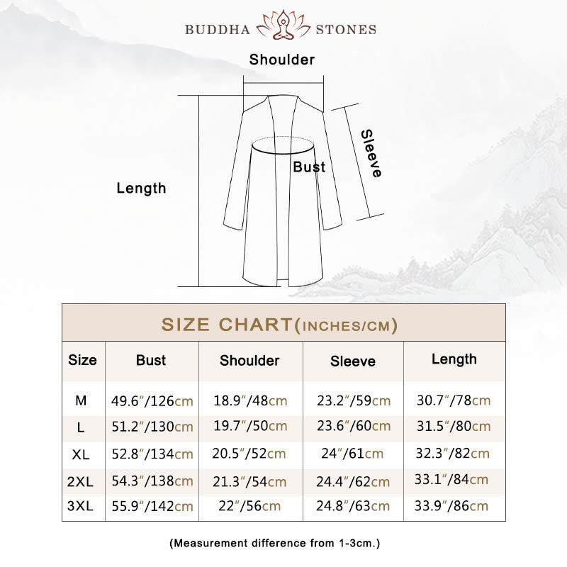 Buddha Stones Fall Simple Casual Cotton Linen Men's Mid-length Coat Clothing - image 6