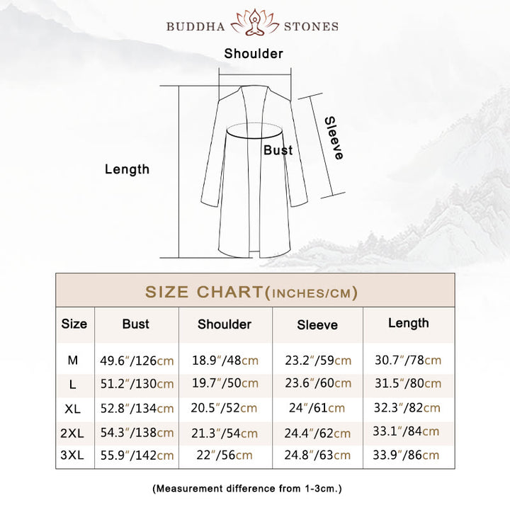 Buddha Stones Fall Simple Casual Cotton Linen Men's Mid-length Coat Clothing - image 5
