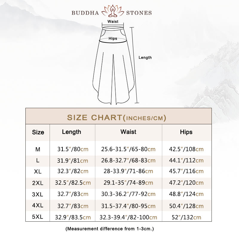Buddha Stones Patchwork Design Drawstring Cotton Men's Cropped Pants With Pockets - image 3