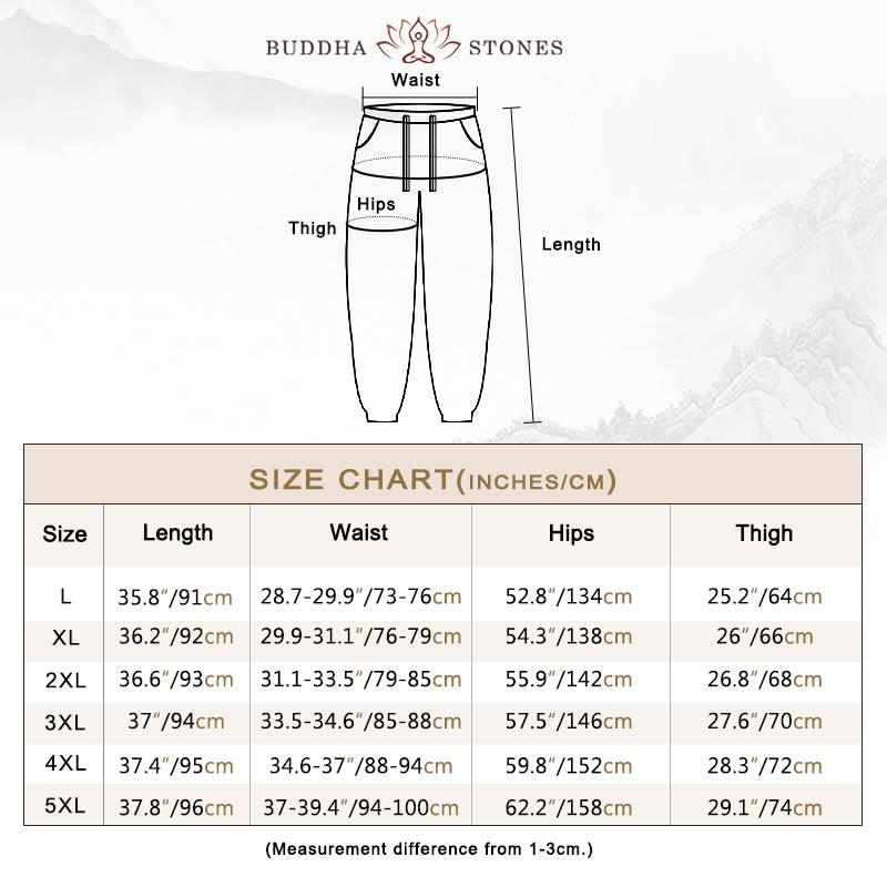 Buddha Stones Plain Color Red Drawstring Linen Men's  Pants With Pockets - image 3