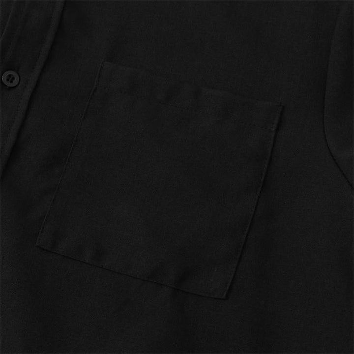 Buddha Stones Summer Men's Button Plain Short Sleeve Shirt With Pocket - image 12