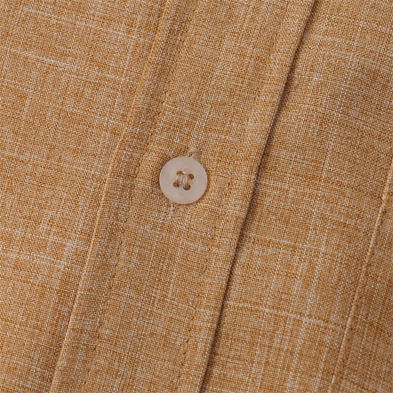 Buddha Stones Summer Men's Button Plain Short Sleeve Shirt With Pocket - image 25