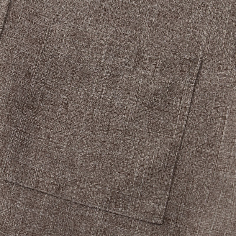 Buddha Stones Summer Men's Button Plain Short Sleeve Cotton Shirt With Pocket - image 40