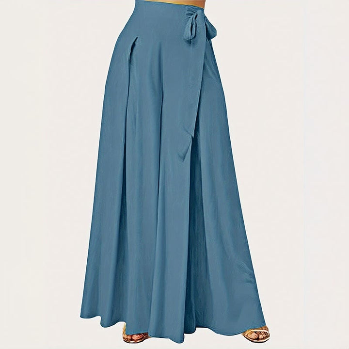 Buddha Stones Spring Casual Retro Plain Drawstring Women's Wide Leg Pants With Pockets - RoyalBlue - US14，UK/AU18，EU46 (2XL) - image 0