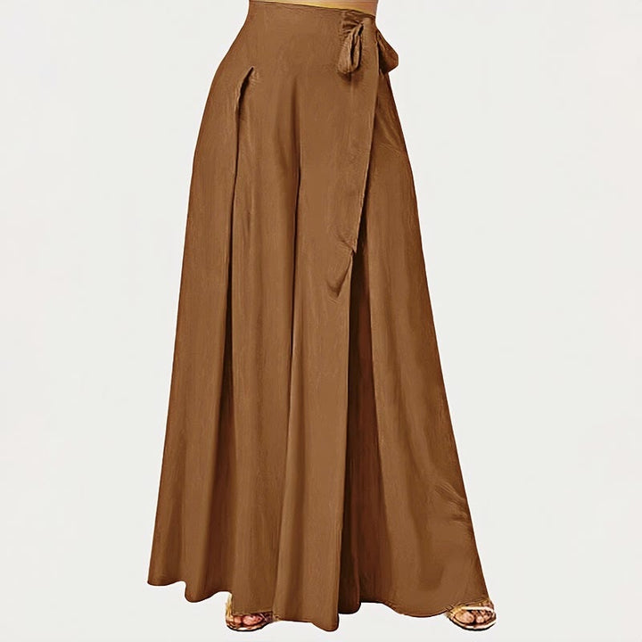 Buddha Stones Spring Casual Retro Plain Drawstring Women's Wide Leg Pants With Pockets - DarkGoldenrod - US14，UK/AU18，EU46 (2XL) - image 6