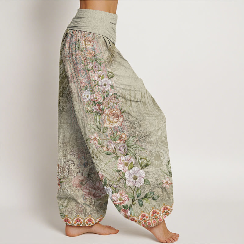 Buddha Stones Ethnic Floral Ethnic Totem Pattern Women's Elastic Waist Harem Pants - image 7