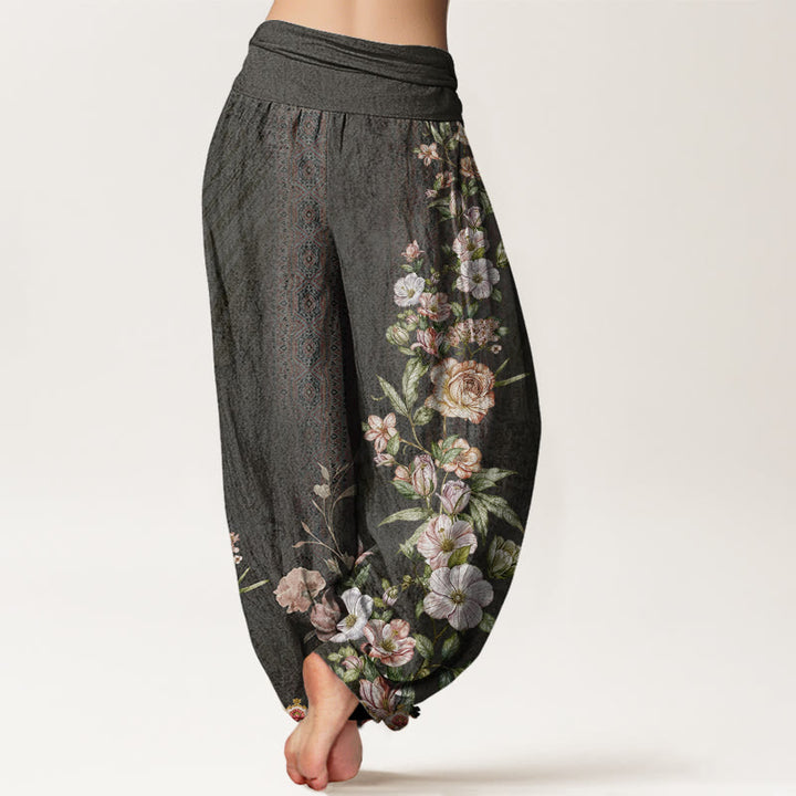 Buddha Stones Ethnic Floral Ethnic Totem Pattern Women's Elastic Waist Harem Pants - image 8