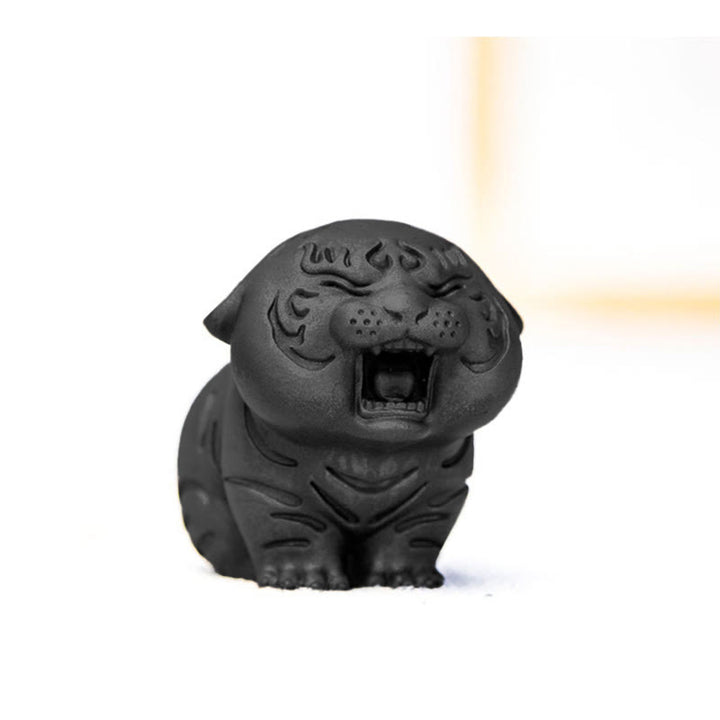 Buddha Stones Mini Cute Tiger Iron Powder Rust Cast Resin Statue Home Decoration