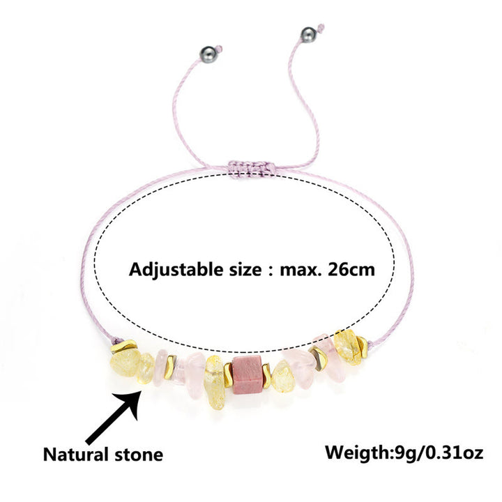 Buddha Stones Thank You Rose Quartz Citrine Rhodonite Passionate Bracelet