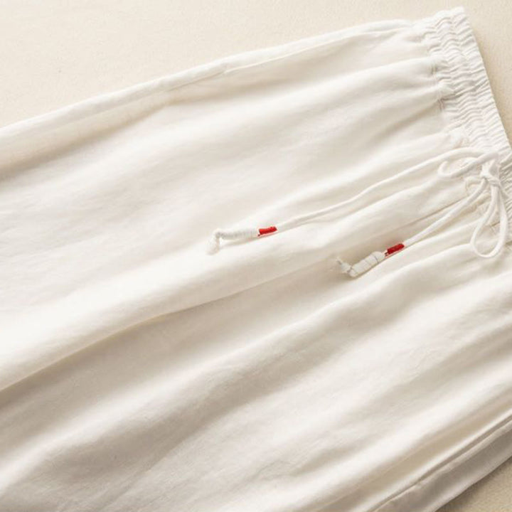 Buddha Stones Casual Embroidery Bohemian Pattern Drawstring Women's Wide Leg Pants With Pockets - image 13