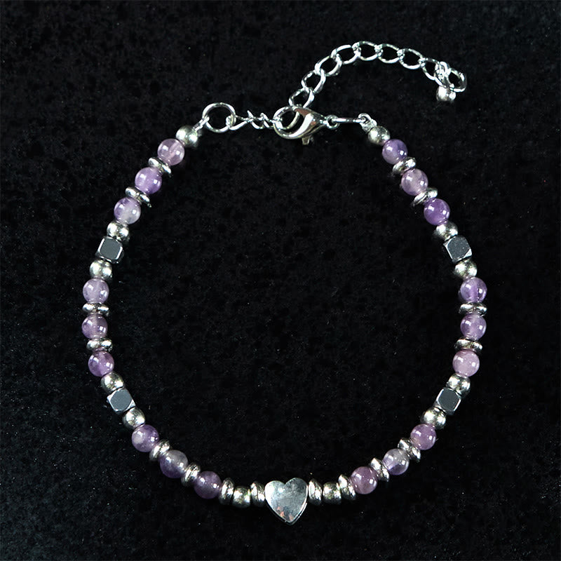 Buddha Stones Natural Stone Amazonite Amethyst Lazurite Lapis Lazuli Rose Quartz Heart Positive Balance Bracelet - image 11