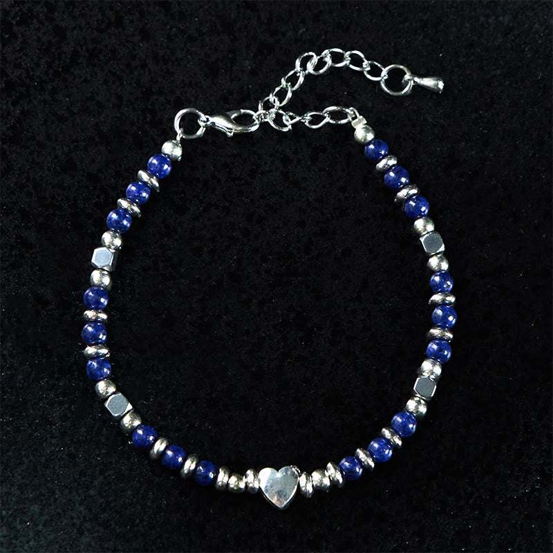 Buddha Stones Natural Stone Amazonite Amethyst Lazurite Lapis Lazuli Rose Quartz Heart Positive Balance Bracelet - image 16