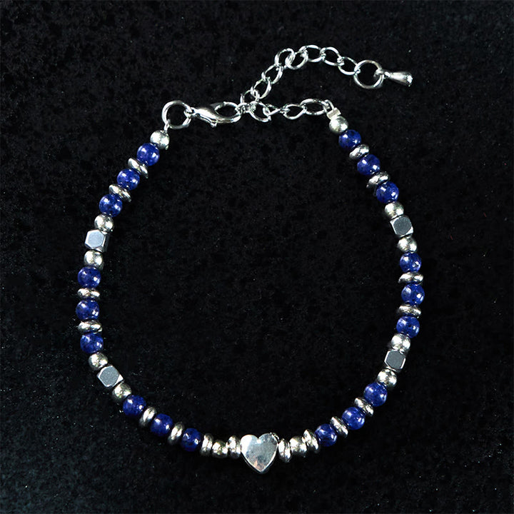 Buddha Stones Natural Stone Amazonite Amethyst Lazurite Lapis Lazuli Rose Quartz Heart Positive Balance Bracelet - image 16