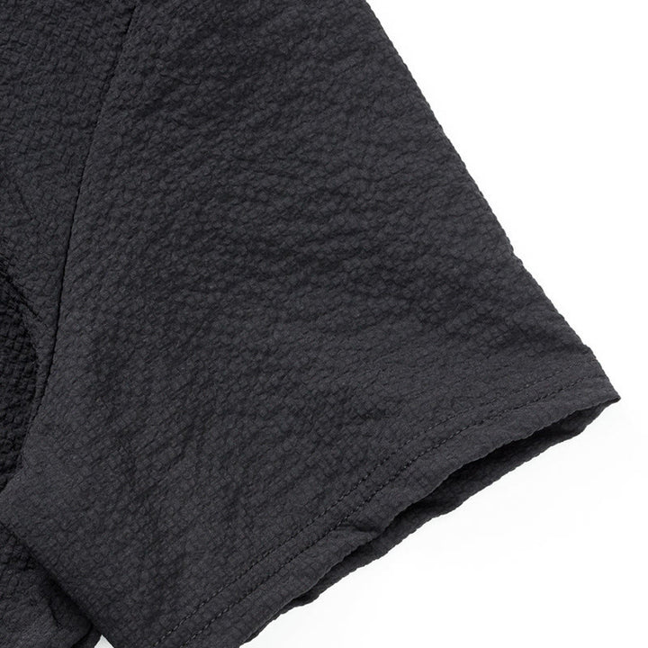 Buddha Stones Solid Color Polo Plaid Half Buttons Men's Short Sleeve Shirt - image 15