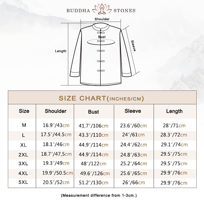 Buddha Stones Frog-Button Chinese Tang Suit Long Shirt Cotton Men Jacket Clothing - image 4