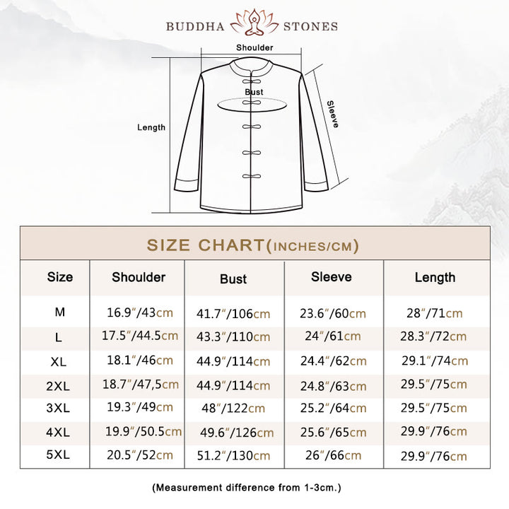 Buddha Stones Frog-Button Chinese Tang Suit Long Shirt Cotton Men Jacket Clothing - image 4