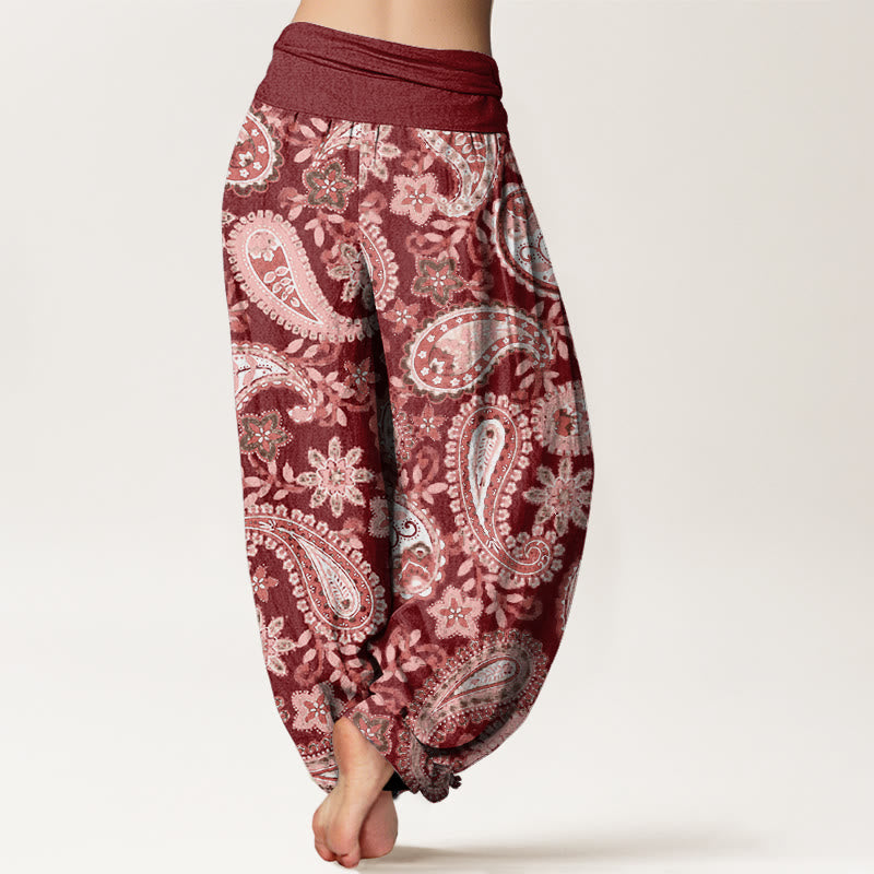 Buddha Stones Casual Paisley Pattern Women's Elastic Waist Harem Pants - image 3