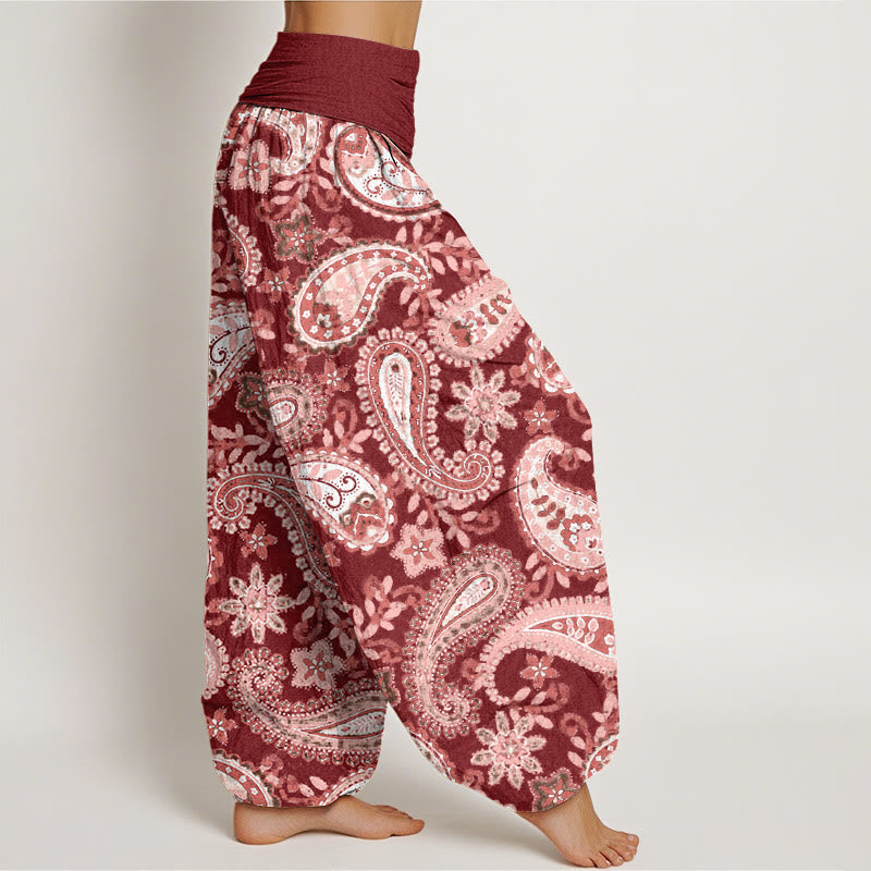Buddha Stones Cotton Casual Paisley Pattern Women's Elastic Waist Harem Pants - image 1