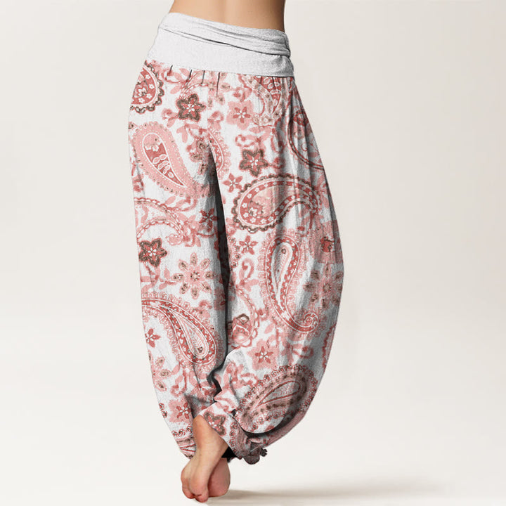 Buddha Stones Cotton Casual Paisley Pattern Women's Elastic Waist Harem Pants - image 6